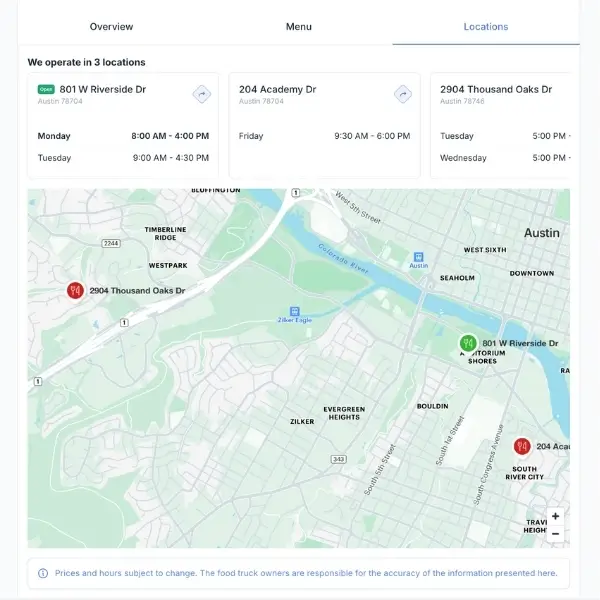 All Food Truck Locations