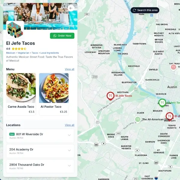 Food Truck Info on the Map