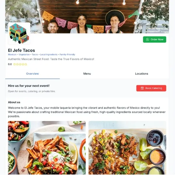 Food Truck Landing Page